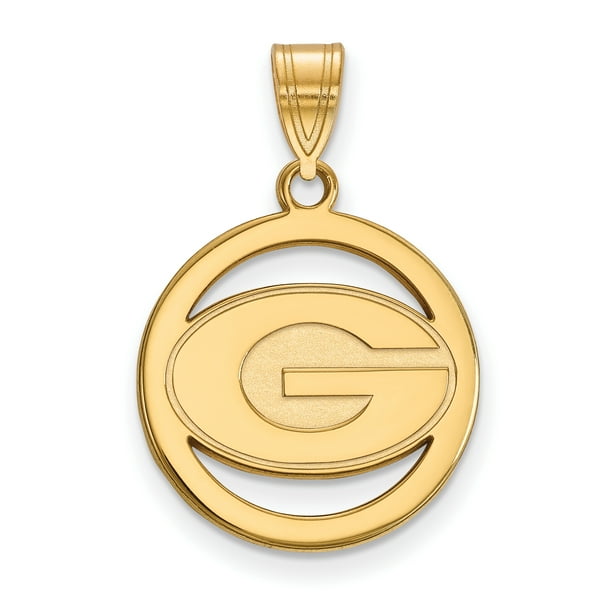 University of Georgia Bulldogs School Letter Logo Pendant Gold Plated Silver